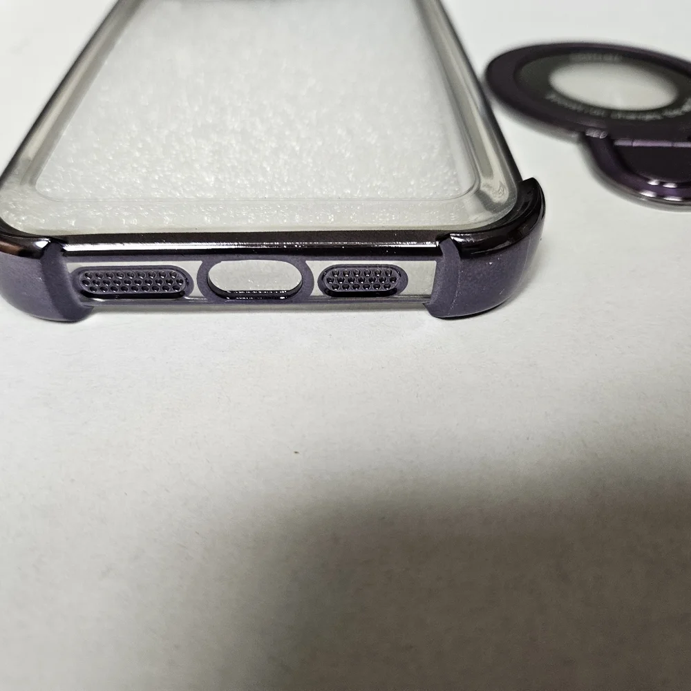 Iphone 14 Pro Max Clear Purple Phone Case with Ring‎ Holder
